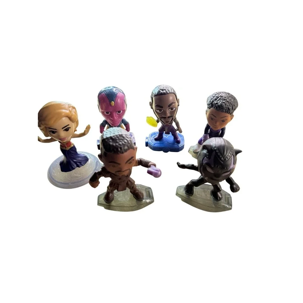 McDonald's Marvel Avengers Mini Figure Lot Black Panther Captain Marvel Vision